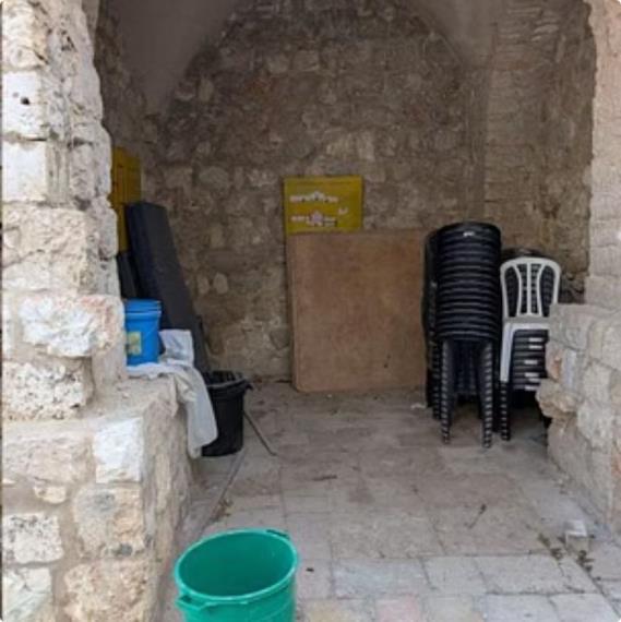 Stone alcove within the future Garden of Heroes site